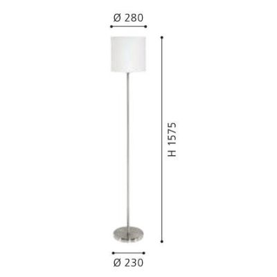 PASTERI LAMPADA TERRA IN TESSUTO COLOR BIANCO H. 158 CM EGLO - Cristalensi Shop Online