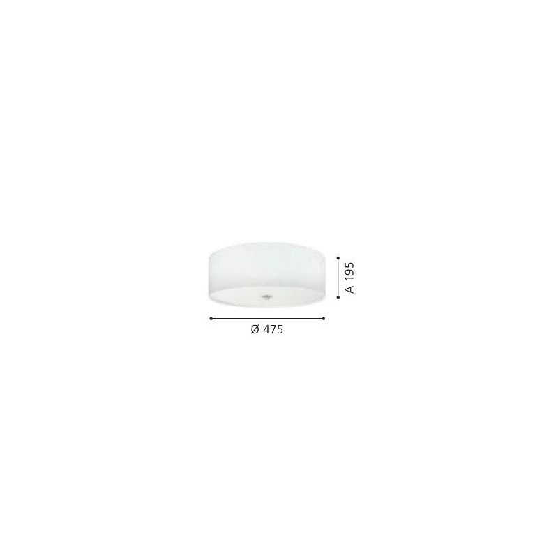PASTERI PLAFONIERA IN TESSUTO COLOR BIANCO D 47,5 EGLO - Cristalensi Shop Online