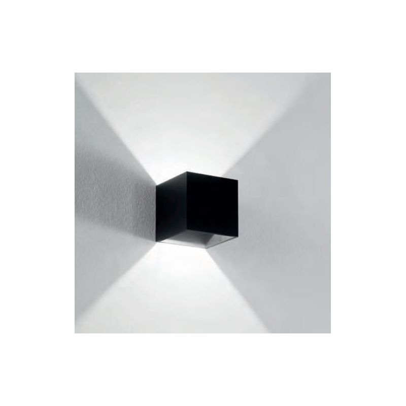 CUBO PARETE LED 10W 3000K LUCE SOPRA SOTTO BIANCO O NERO ECONOMICO CLASSE A ISYLUCE - Cristalensi Shop Online