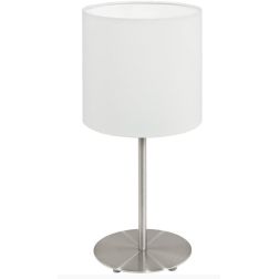 PASTERI LAMPADA TAVOLO PICCOLA IN TESSUTO COLORE BIANCO H. 27,5 CM EGLO - Cristalensi Shop Online