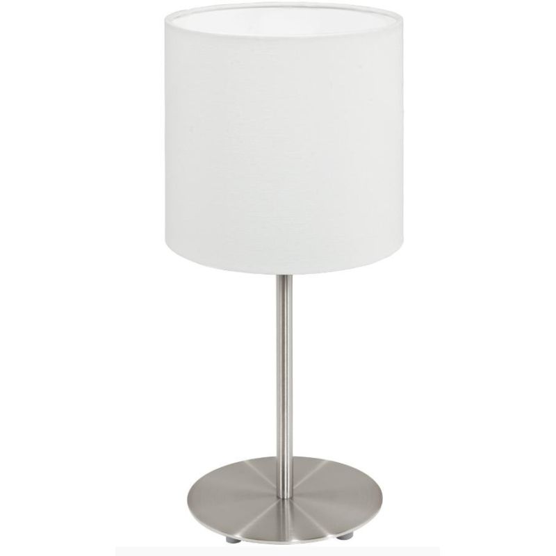 PASTERI LAMPADA TAVOLO PICCOLA IN TESSUTO COLORE BIANCO H. 27,5 CM EGLO - Cristalensi Shop Online