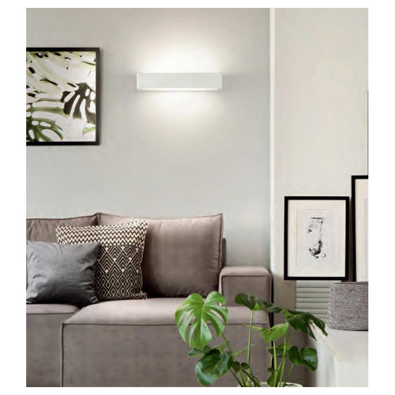 APPLIQUE ISYLUCE EFFETTO GESSO 2XE27 VERNICIABILE RETTANGOLARE MODERNO ISYLUCE - Cristalensi Shop Online
