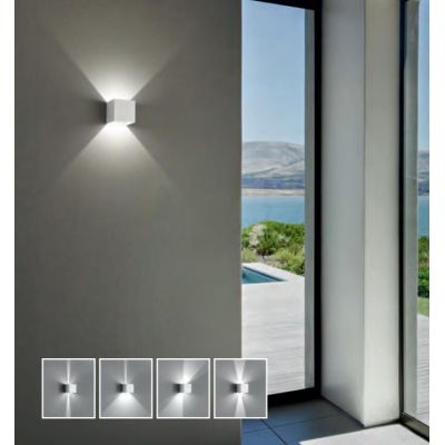 APPLIQUE CUBO BIANCO NERO CORTEN ANTRACITE 6W LED 3000K O 4000K FASCIO LUCE REGOLABILE ISYLUCE - Cristalensi Shop Online