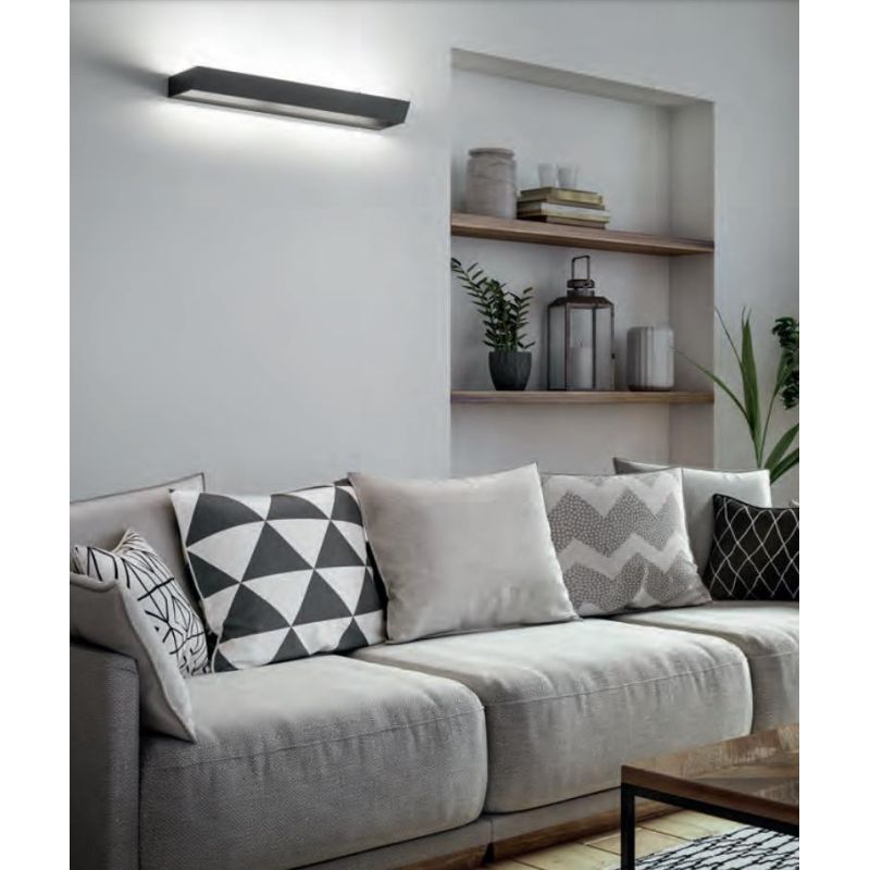 EDGE APPLIQUE LED 50W LUCE CALDA O FREDDA 4000 LUMEN BIANCO O NERO MODERNO ISYLUCE - Cristalensi Shop Online