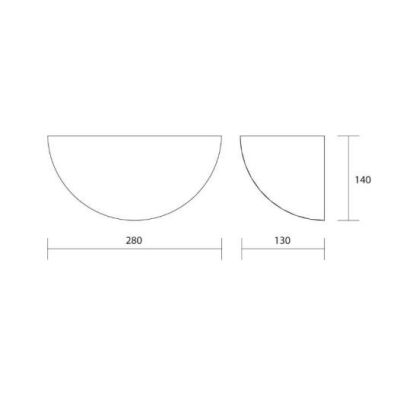 605 APPLIQUE A VASCHETTA IN CERAMICA EFFETTO GESSO VERNICIABILE DIAMETRO 28 ISYLUCE - Cristalensi Shop Online