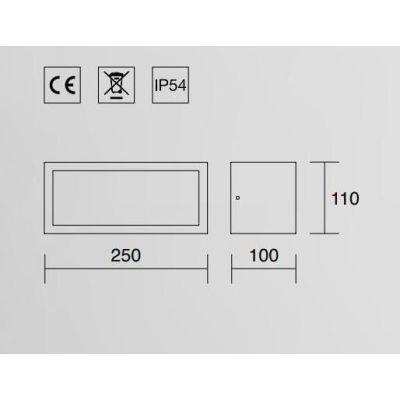 DECO' APPLIQUE ESTERNO IP54 LED 18W LUCE 3000K O 4000K BIANCO ANTRACITE E CORTEN ISYLUCE ISYLUCE - Cristalensi Shop Online