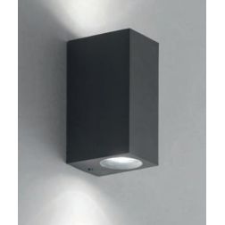 APPLIQUE PARALLELEPIPEDO DA ESTERNO ANTI SALSEDINE IP54 BIANCO E ANTRACITE ATTACCO 2XGU10 ISYLUCE - Cristalensi Shop Online