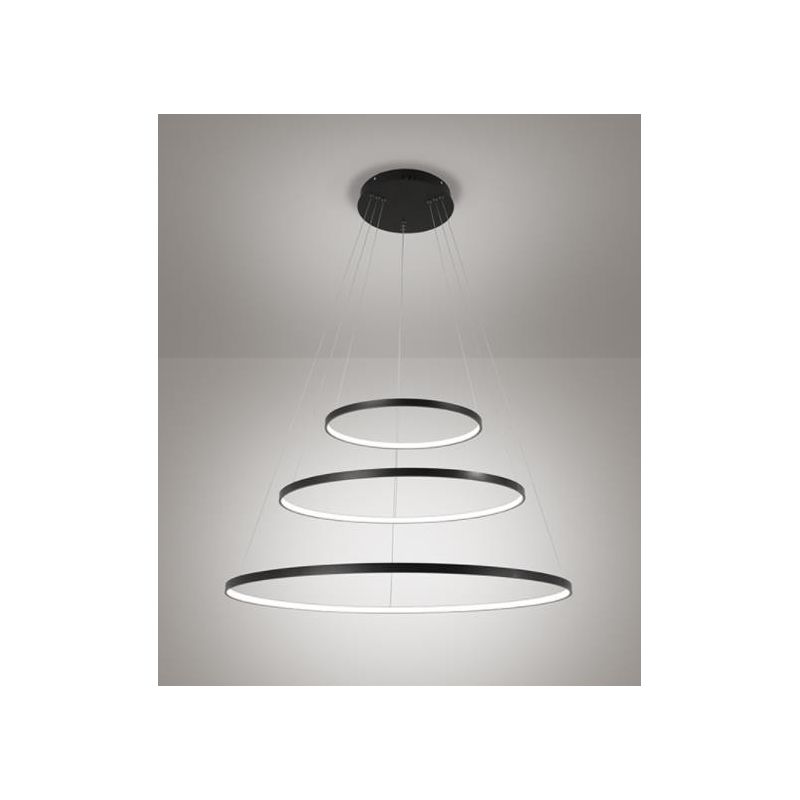 2335 LAMPADARIO ALURING AFFRALUX 3 ANELLI LED MODERNO DIAMETRO 80/60/40 AFFRALUX - Cristalensi Shop Online