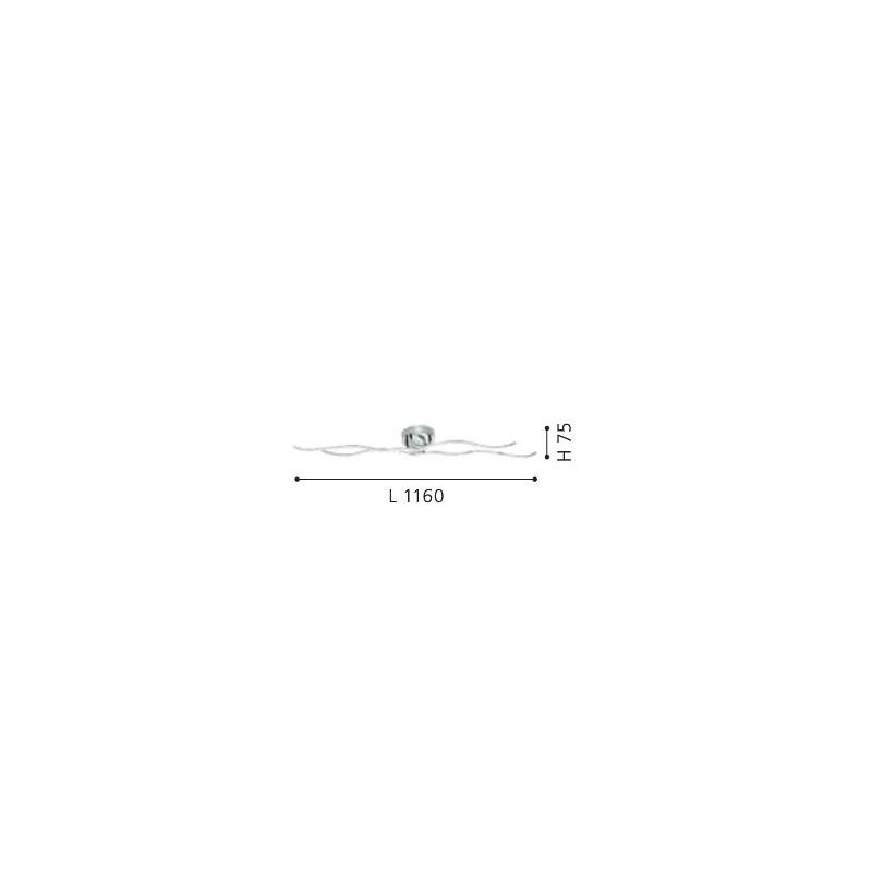 RONCADE PLAFONIERA IN METALLO CROMATO A LED INTEGRATO DA 40W 116 CM LUNGHEZZA EGLO - Cristalensi Shop Online