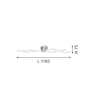 RONCADE PLAFONIERA IN METALLO CROMATO A LED INTEGRATO DA 40W 116 CM LUNGHEZZA EGLO - Cristalensi Shop Online
