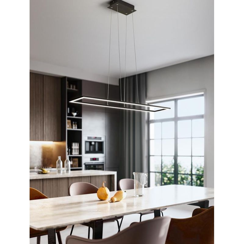 QUATTRO LAMPADARIO SOSPENSIONE LED 72W 3000K RETTANGOLARE GRANDE MODERNO AFFRALUX - Cristalensi Shop Online