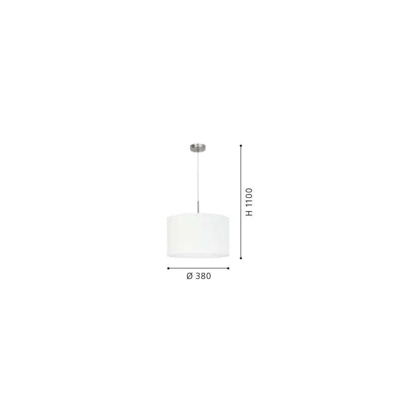 PASTERI SOSPENSIONE IN STOFFA COLORE BIANCO DIAMETRO 38 CM EGLO - Cristalensi Shop Online