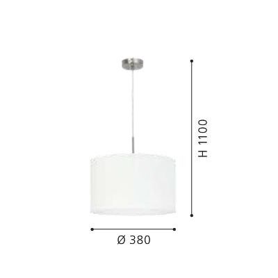 PASTERI SOSPENSIONE IN STOFFA COLORE BIANCO DIAMETRO 38 CM EGLO - Cristalensi Shop Online