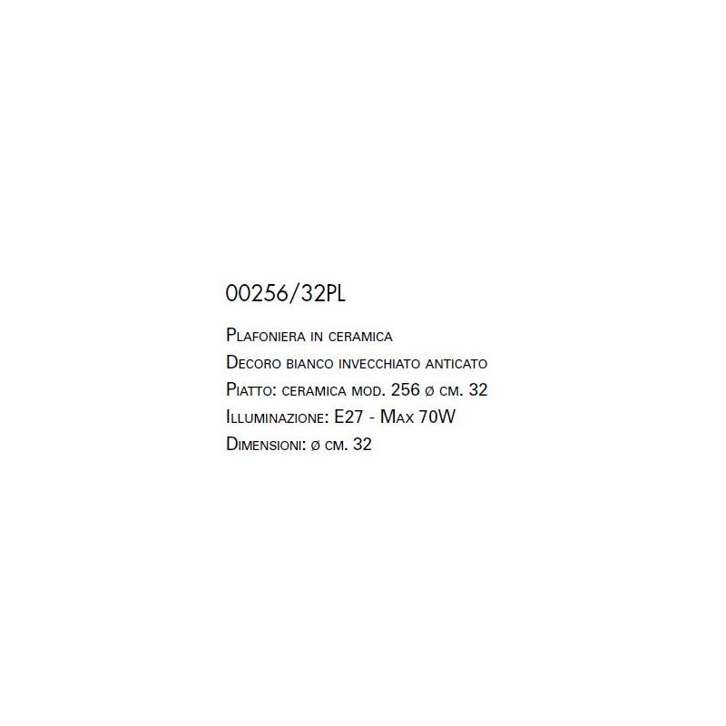 PLAFONIERA PIATTO D32 IN TERRACOTTA DECORATA A MANO PRODOTTA IN ITALIA DALLA IMAS IMAS - Cristalensi Shop Online