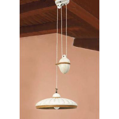 SALISCENDI IN TERRACOTTA DECORATA A MANO D30 CM PRODOTTA IN ITALIA DALLA IMAS IMAS - Cristalensi Shop Online