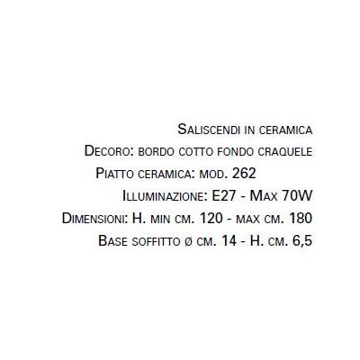 SALISCENDI IN TERRACOTTA DECORATA A MANO D30 CM PRODOTTA IN ITALIA DALLA IMAS IMAS - Cristalensi Shop Online