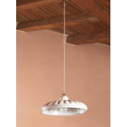 SOSPENSIONE SINGOLA IN TERRACOTTA DECORATA A MANO D30 CM MADE IN ITALY IMAS IMAS - Cristalensi Shop Online