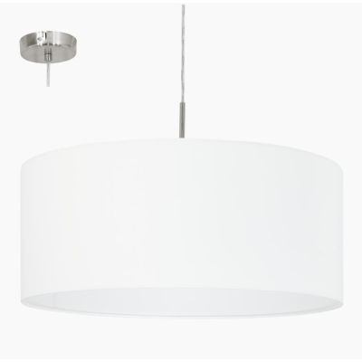 PASTERI SOSPENSIONE IN TESSUTO COLORE BIANCO DIAMETRO 53 CM EGLO - Cristalensi Shop Online
