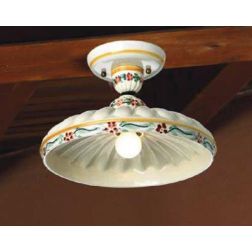 PLAFONIERA IN TERRACOTTA D30 CM DECORATA A MANO MADE IN ITALY DELLA IMAS IMAS - Cristalensi Shop Online