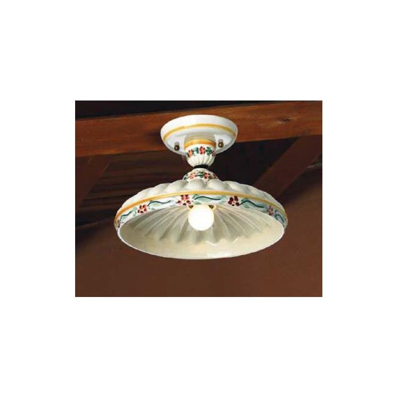 PLAFONIERA IN TERRACOTTA D30 CM DECORATA A MANO MADE IN ITALY DELLA IMAS IMAS - Cristalensi Shop Online