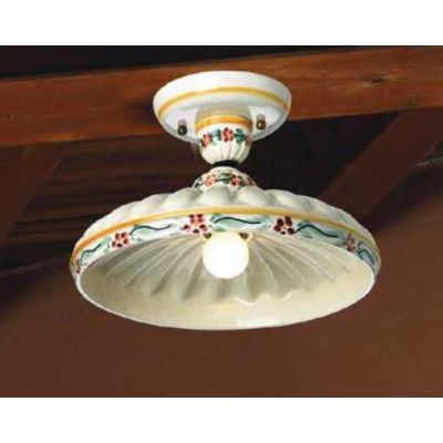 PLAFONIERA IN TERRACOTTA D30 CM DECORATA A MANO MADE IN ITALY DELLA IMAS IMAS - Cristalensi Shop Online