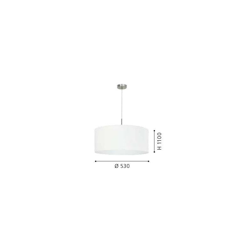 PASTERI SOSPENSIONE IN TESSUTO COLORE BIANCO DIAMETRO 53 CM EGLO - Cristalensi Shop Online