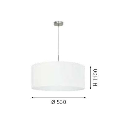 PASTERI SOSPENSIONE IN TESSUTO COLORE BIANCO DIAMETRO 53 CM EGLO - Cristalensi Shop Online