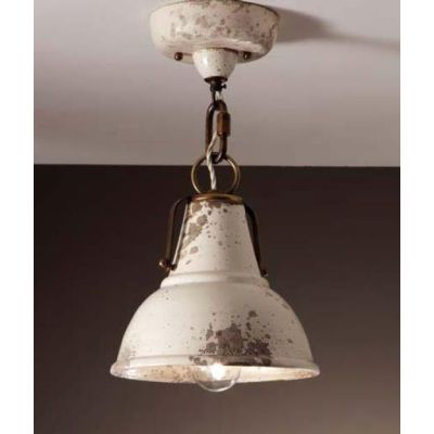 PLAFONIERA RUSTICA IN TERRACOTTA DECORATA A MANO IN ITALIA DALLA IMAS IMAS - Cristalensi Shop Online