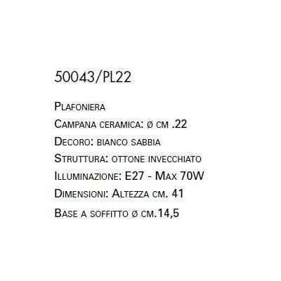 PLAFONIERA RUSTICA IN TERRACOTTA DECORATA A MANO IN ITALIA DALLA IMAS IMAS - Cristalensi Shop Online