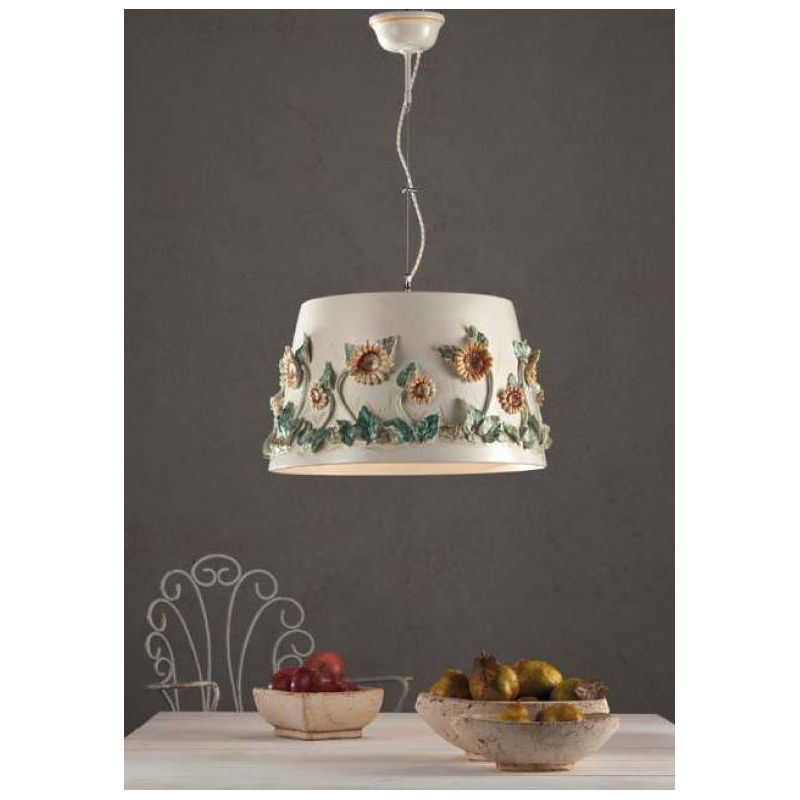 SOSPENSIONE CLASSICA IN CERAMICA CON DECORI IN RILIEVO MADE IN ITALY DELLA IMAS IMAS - Cristalensi Shop Online