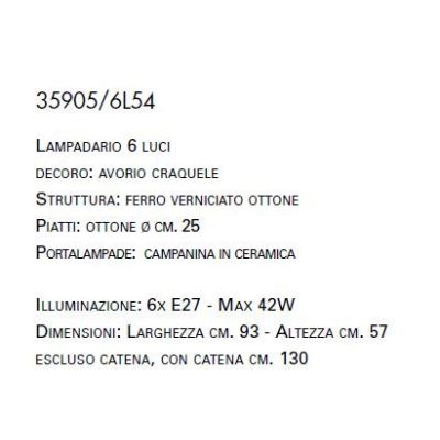 LAMPADARIO 6 LUCI IN STILE RUSTICO IN FERRO FORGIATO A MANO IN ITALIA DALLA IMAS IMAS - Cristalensi Shop Online