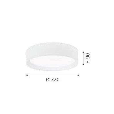 PASTERI PLAFONIERA IN TESSUTO COLORE BIANCO DIAMETRO 32CM CON LED INTEGRATO EGLO - Cristalensi Shop Online