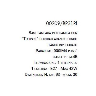 LAMPADA DA TAVOLO BASE IN TERRACOTTA CON DECORI A RILIEVO E PARALUME PLISSE DELLA IMAS IMAS - Cristalensi Shop Online