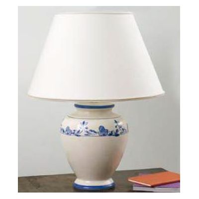 LAMPADA DA TAVOLO IN TERRACOTTA DECORATA A MANO CON PARALUME PRODOTTA IN ITALIA DALLA IMAS IMAS - Cristalensi Shop Online