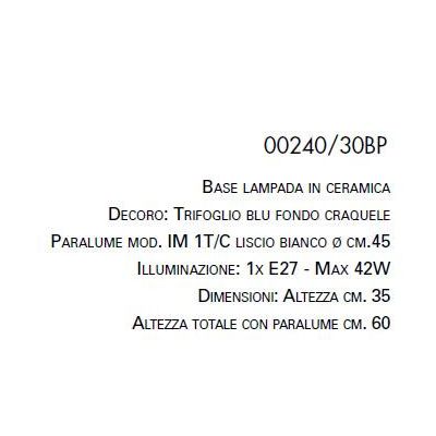 LAMPADA DA TAVOLO IN TERRACOTTA DECORATA A MANO CON PARALUME PRODOTTA IN ITALIA DALLA IMAS IMAS - Cristalensi Shop Online