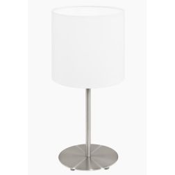 PASTERI LAMPADA TAVOLO ABAT-JOUR IN TESSUTO COLORE BIANCO ALTEZZA 40 CM EGLO - Cristalensi Shop Online