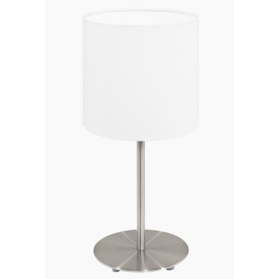PASTERI LAMPADA TAVOLO ABAT-JOUR IN TESSUTO COLORE BIANCO ALTEZZA 40 CM EGLO - Cristalensi Shop Online