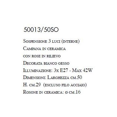 SOSPENSIONE CLASSICA IN CERAMICA CON DECORI A RILIEVO PRODOTTO IN ITALIA DALLA IMAS IMAS - Cristalensi Shop Online