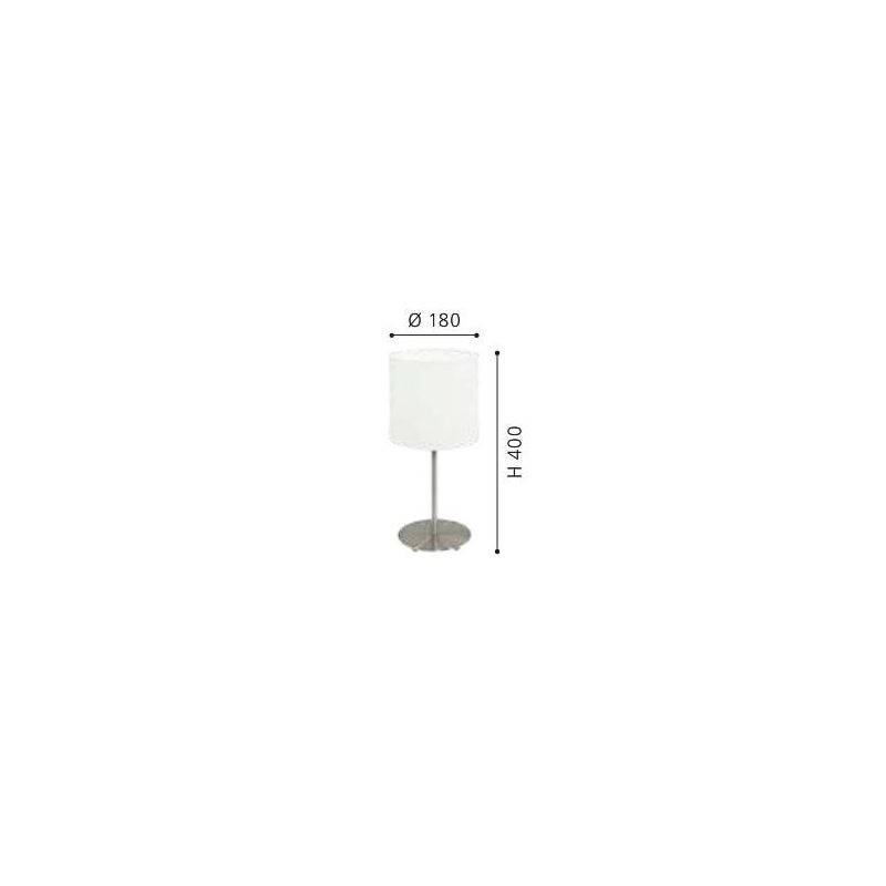 PASTERI LAMPADA TAVOLO ABAT-JOUR IN TESSUTO COLORE BIANCO ALTEZZA 40 CM EGLO - Cristalensi Shop Online