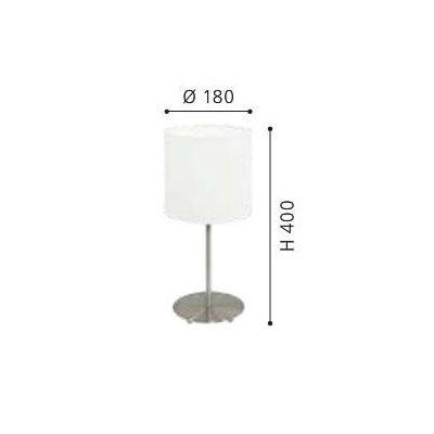 PASTERI LAMPADA TAVOLO ABAT-JOUR IN TESSUTO COLORE BIANCO ALTEZZA 40 CM EGLO - Cristalensi Shop Online