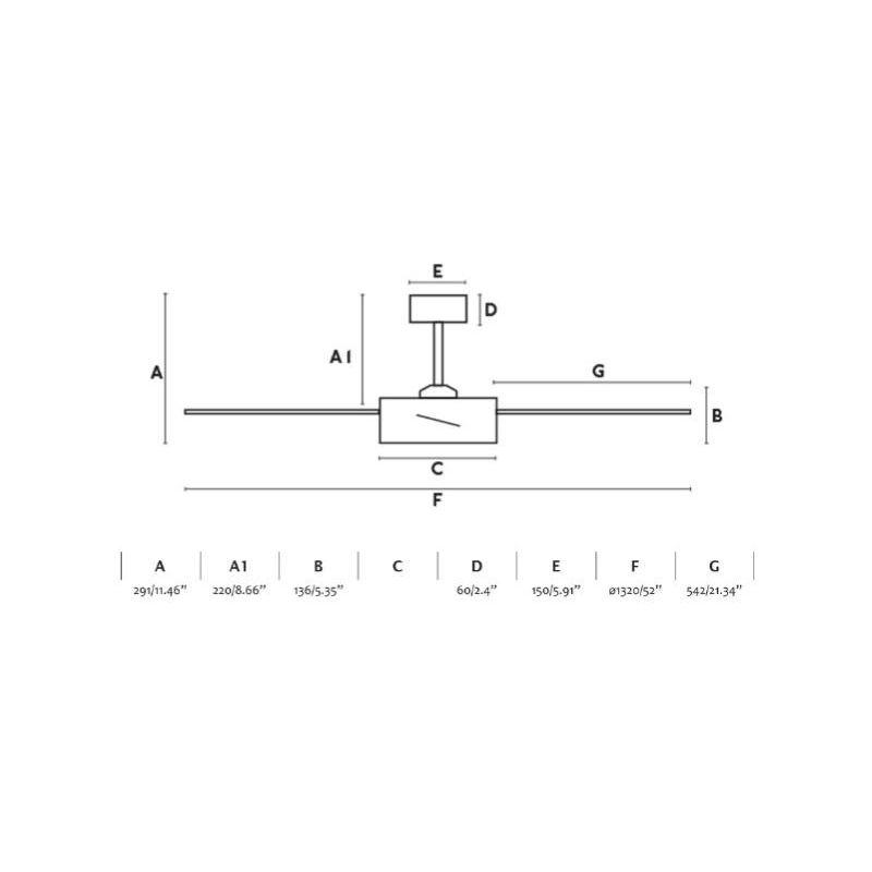 BARTH VENTILATORE NERO O BIANCO LUCE LED 24W DIMMERABILE DIAMETRO CM 132 3 PALE CON TELECOMANDO FARO VENTILATORI - Cristalensi S