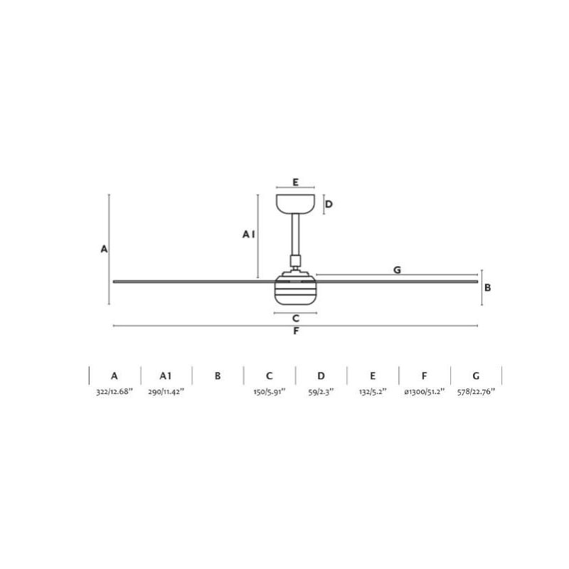 PUNT VENTILATORE SENZA LUCE BIANCO O NERO CON 3 PALE IN LEGNO D132 CM CON TELECOMANDO INCLUSO FARO VENTILATORI - Cristalensi Sho