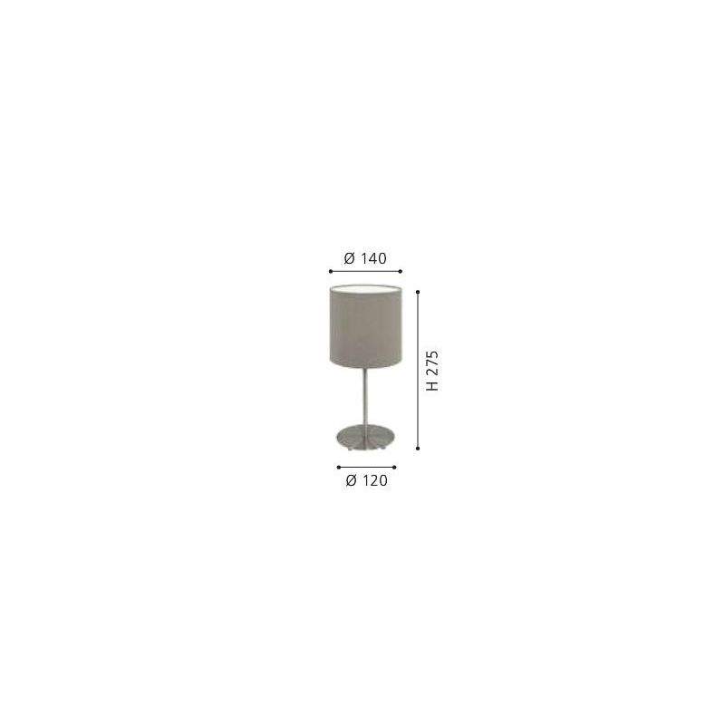 PASTERI LAMPADA TAVOLO PICCOLA IN TESSUTO COLOR TORTORA H. 27,5 CM EGLO - Cristalensi Shop Online