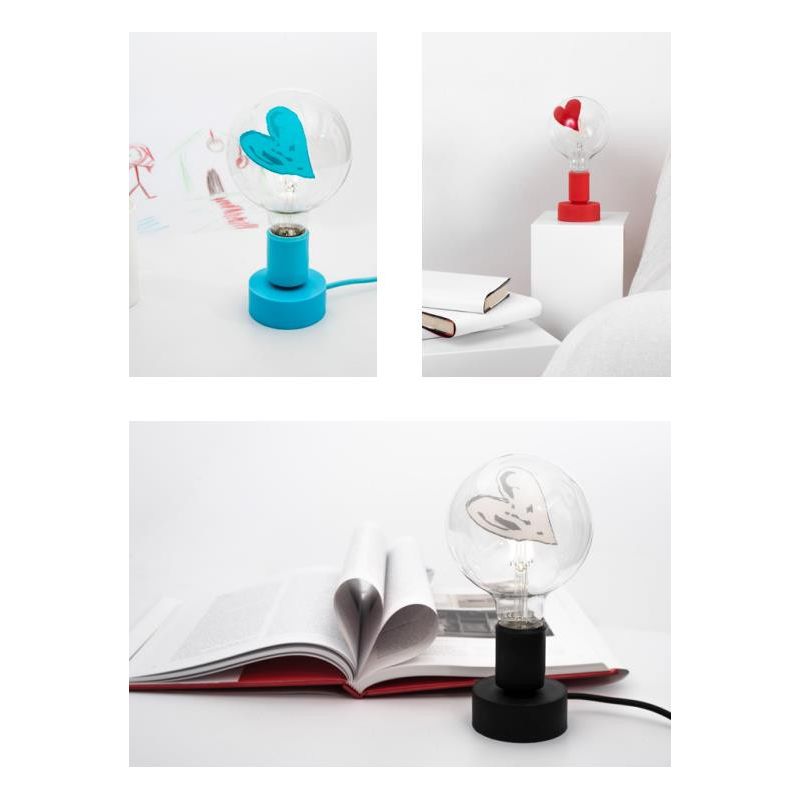 POP HEART LAMPADINE TATTOO GLOBO LED 4,5W LUCE 2700K DECORATE CON CUORI MADE IN ITALY Filotto - Cristalensi Shop Online