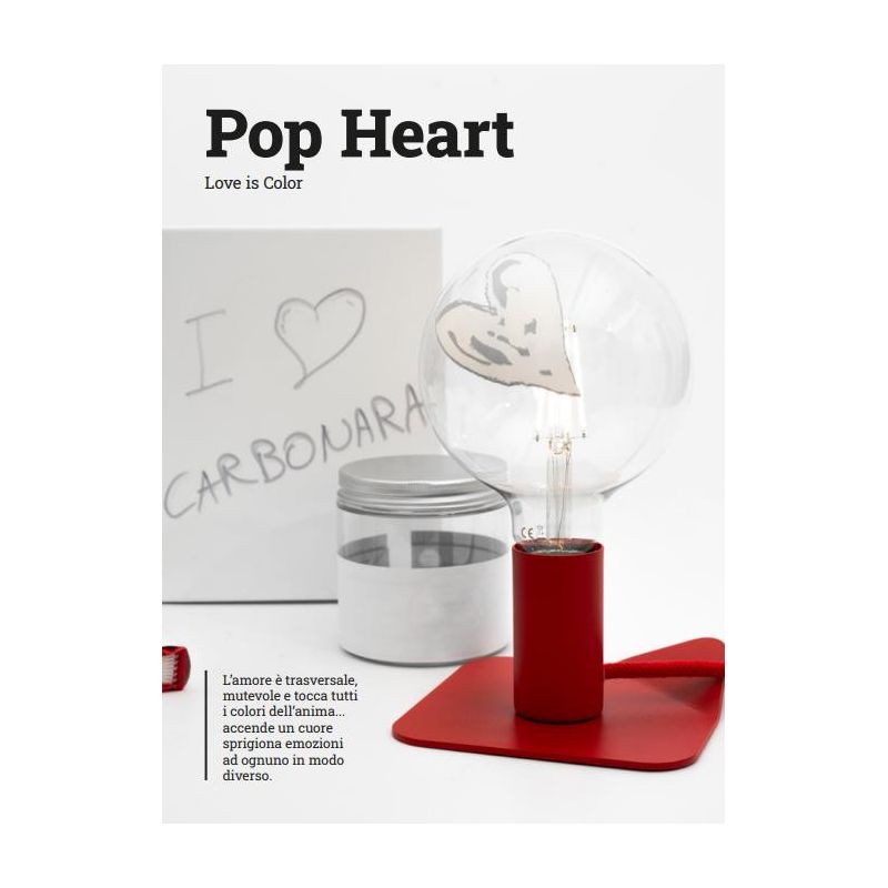 POP HEART LAMPADINE TATTOO GLOBO LED 4,5W LUCE 2700K DECORATE CON CUORI MADE IN ITALY Filotto - Cristalensi Shop Online