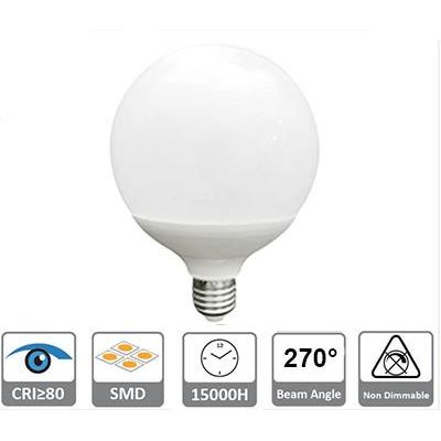 LAMPADINA GLOBO 120 LED 24W LUCE 3000K, 4000K o 6500K DIAMETRO 120 MM ATTACCO E27 BIANCA CRISTALENSI LAMPADINE - Cristalensi Sho