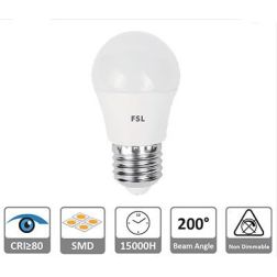 LAMPADINA LED A SFERA 5,5W LUCE 3000K, 4000K o 6500K DIAMETRO 45 MM ATTACCO E27 BIANCA CRISTALENSI LAMPADINE - Cristalensi Shop