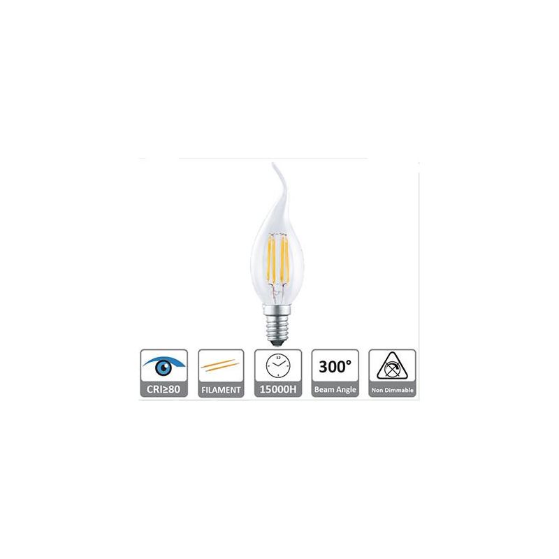 LAMPADINA LED COLPO DI VENTO A FILAMENTO 4W LUCE 2700K o 4000K DIAMETRO 35 MM ATTACCO E14 CRISTALENSI LAMPADINE - Cristalensi Sh