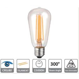 LAMPADINA LED EDISON A FILAMENTO 6W LUCE 2700K o 4000K DIAMETRO 64 MM ATTACCO E27 CRISTALENSI LAMPADINE - Cristalensi Shop Onlin