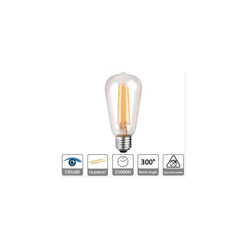 LAMPADINA LED EDISON A FILAMENTO 6W LUCE 2700K o 4000K DIAMETRO 64 MM ATTACCO E27 CRISTALENSI LAMPADINE - Cristalensi Shop Onlin